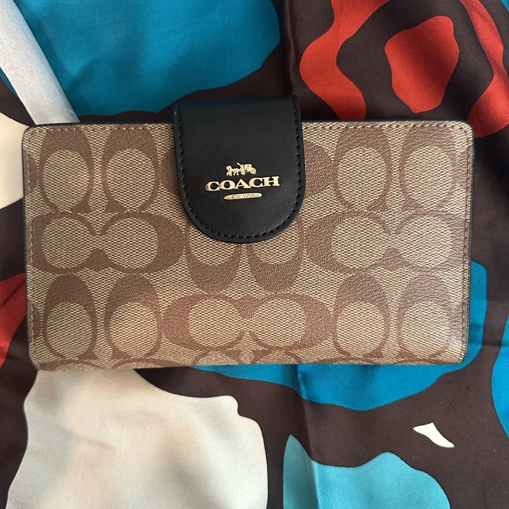 Coach Phone Wallet In Colorblock Signature Canvas